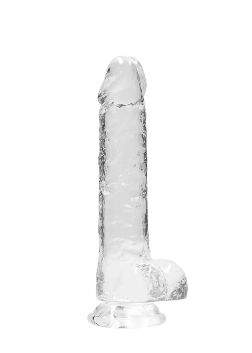 Průsvitné realistické dildo REALROCK vodočisté 19cm