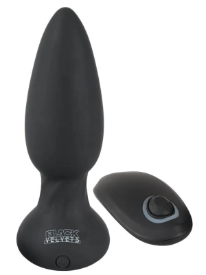 Nabíjecí anální kolík na dálkové ovládání Black Velvets Remote Controlled Silicone Vibrating Plug černý