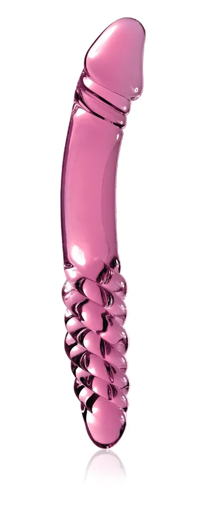 Obojstranné sklenené dildo Pipedream Icicles No. 57 ružové