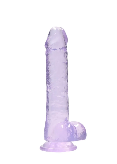 Průsvitné realistické dildo - fialové REALROCK 19cm