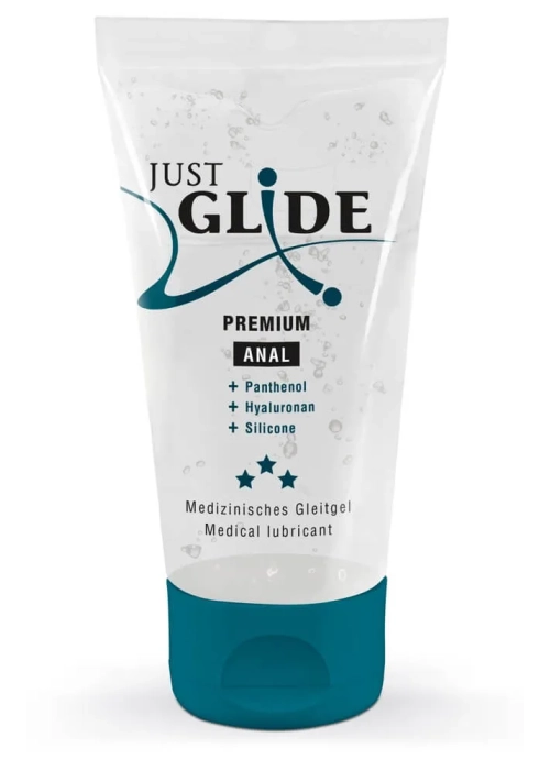 Vyživující a zklidňující anální lubrikant Just Glide Premium Anal 50ml