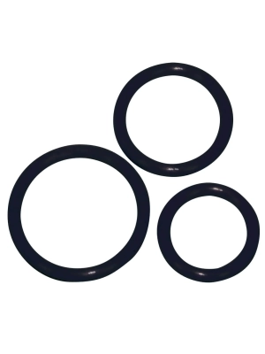 Silikonové trio kroužků na penis - černé