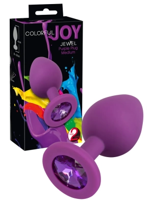 Silikonové anální dildo Colorful JOY střední fialové