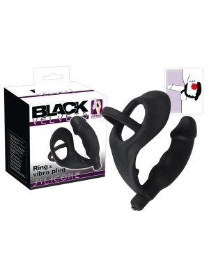Kroužek na penis s análním vibrátorem You2Toys Black Velvets Ring& Vibro Plug