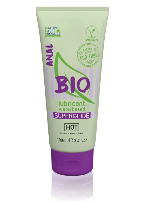 Veganský lubrikační gel HOT BIO Superglide Vegan Water Based Anal Lubricant 100ml