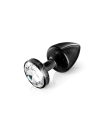 Anální kolík s krystalem swarovski DIOGOL ANNI BUTT PLUG ROUND BLACK