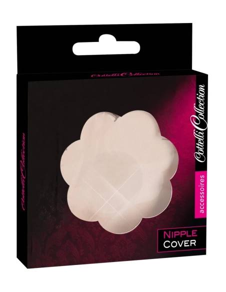 Cottelli Nipple Cover - náplast na bradavky ve tvaru kvítku (tělová barva) - 12ks