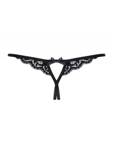 Krajková tanga s otvorem OBSESSIVE - 831-THC-1 CROTCHLESS THONG