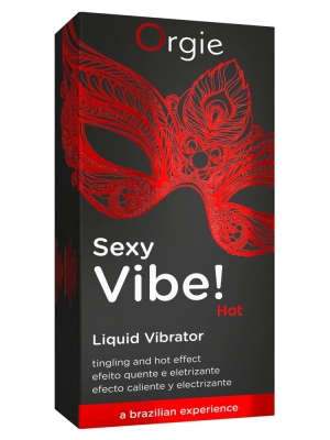 Jahodový tekutý lubrikační gel s hřejivým účinkem pro ženy i muže Orgie Sexy Vibe HOT 15ml