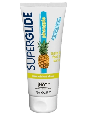 Ochucený ananasový lubrikační gel HOT Superglide Pineapple Edible Lubricant 75ml