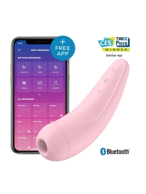 Satisfyer Curvy 2+ růžový nabíjecí vodotěsný smart vibrátor a stimulátor klitorisu