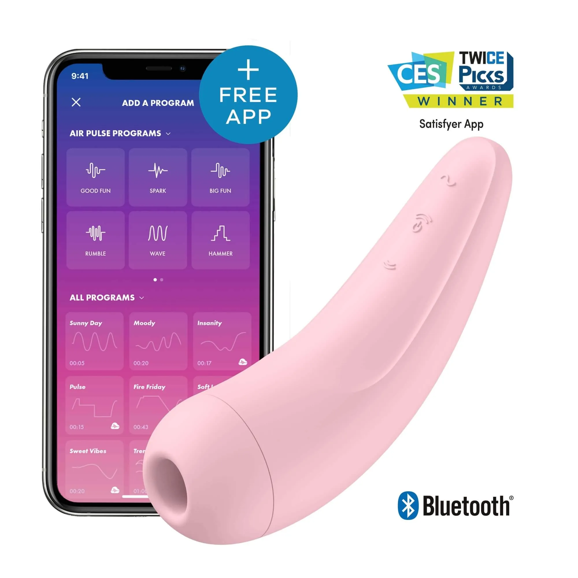 Satisfyer Curvy 2+ - nabíjací, vodotesný smart vibrátor a stimulátor klitorisu